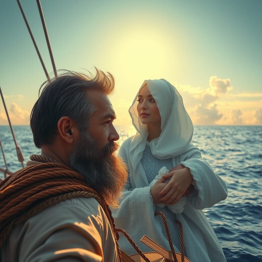 Seascape: Sailor's Vision of Wife and Child