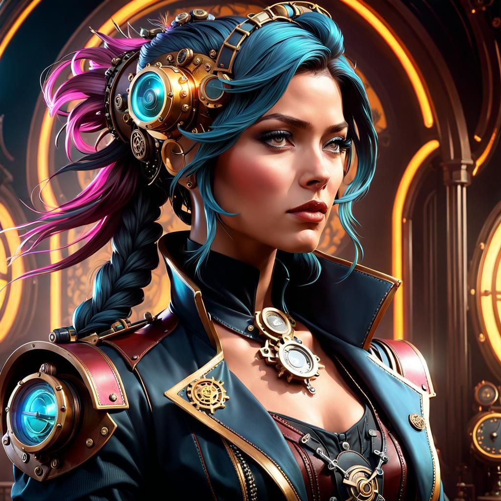 Steampunk Rockstar Portrait in Detailed Digital Art