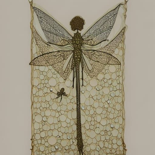 Fairy in Glass Tube, Art Nouveau Style