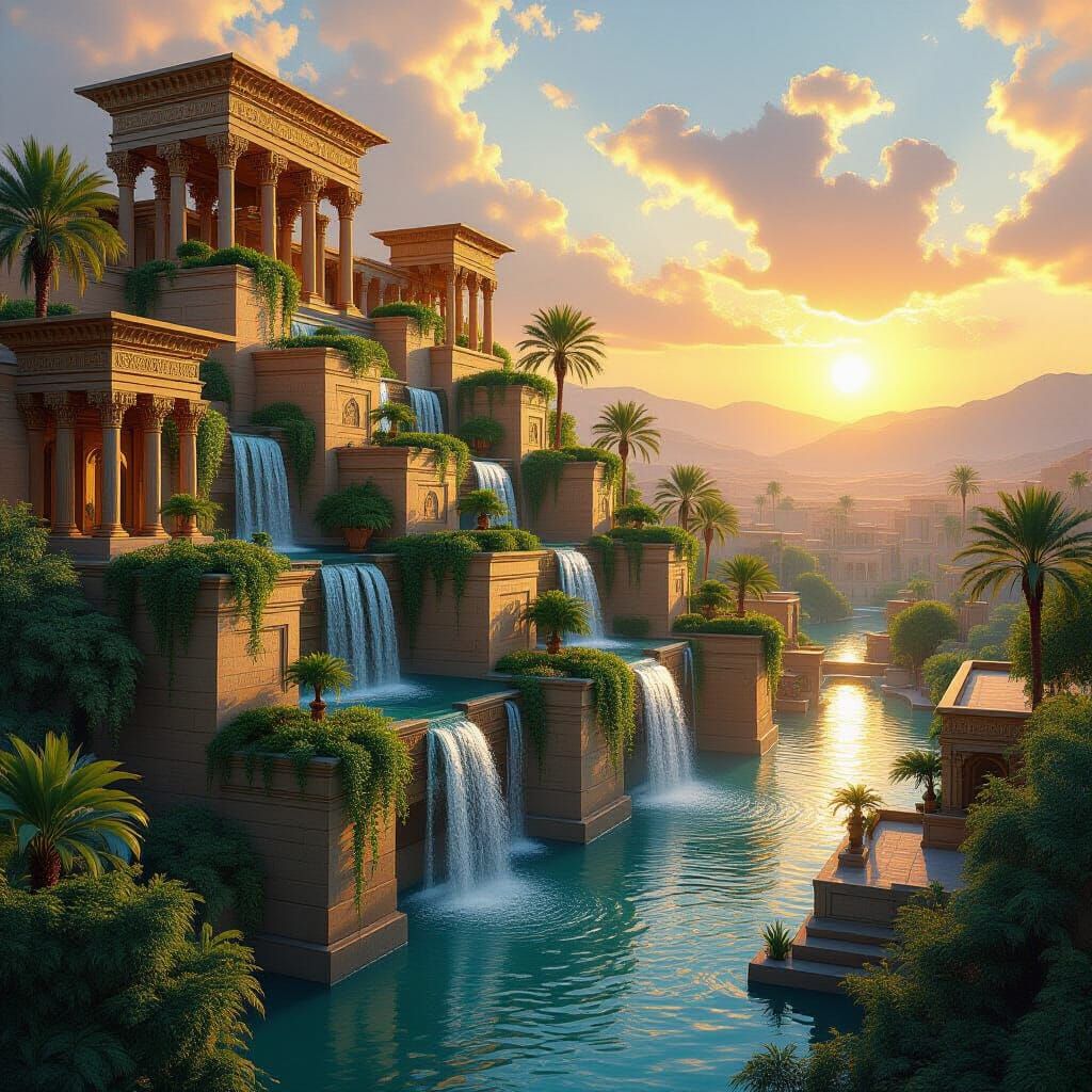 Hanging Gardens of Babylon: Hyperrealistic Digital Matte Pai...