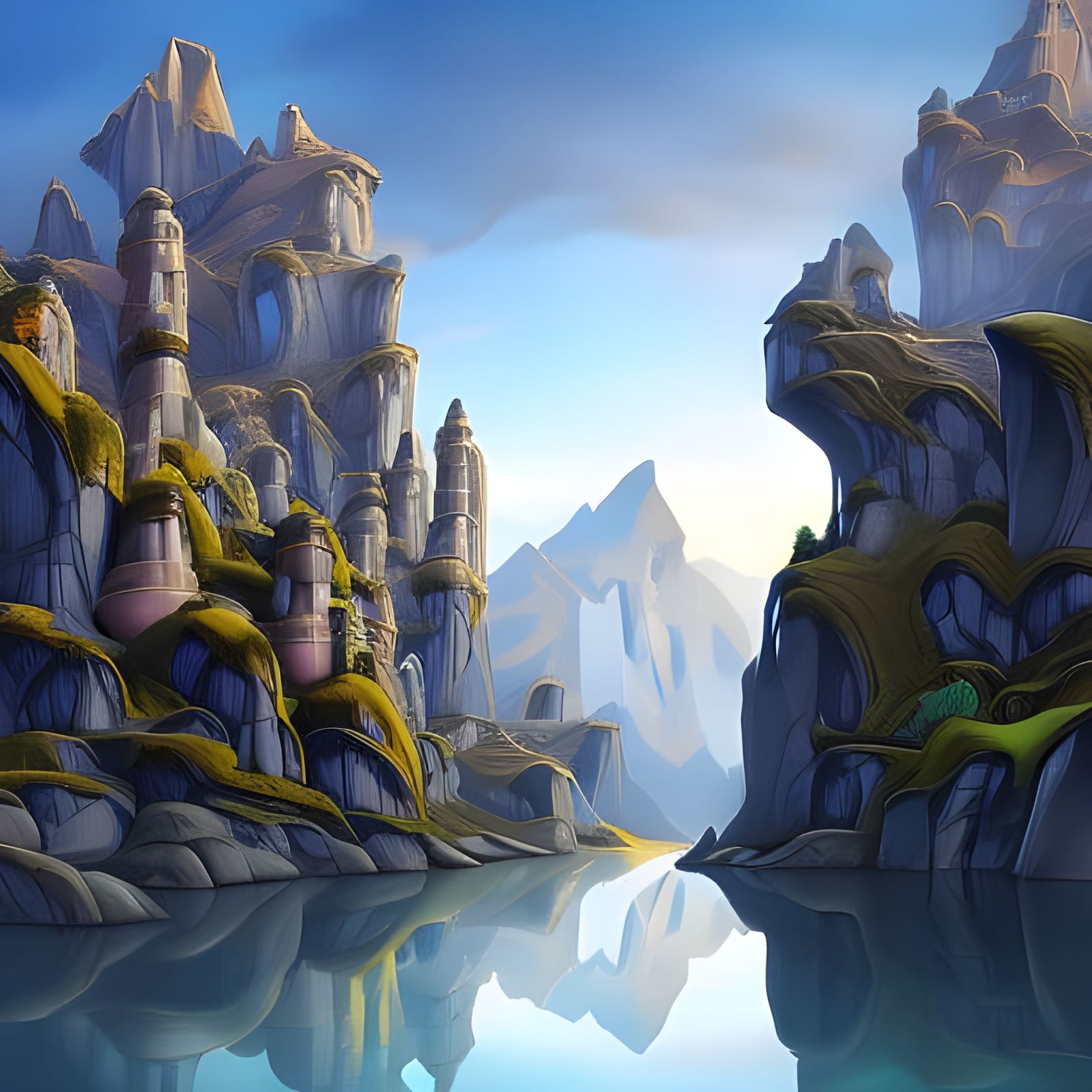 Utopian City Reflecting Galaxy: Digital Matte Painting