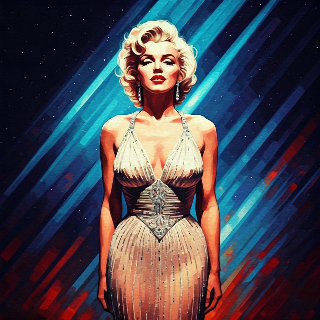 Ethereal Marilyn Monroe in Vibrant Technicolor Gown