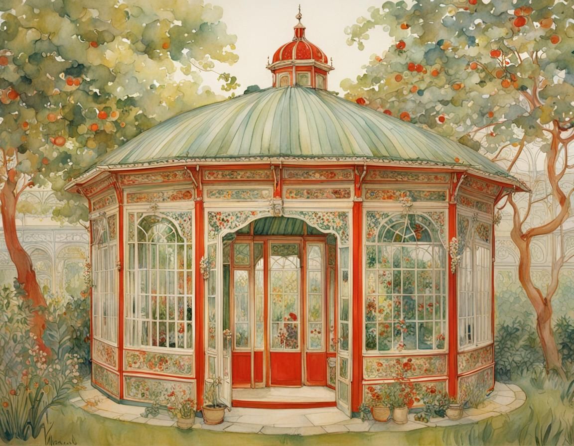 Surreal Garden Oasis in Intricate Hyperdetailed Style