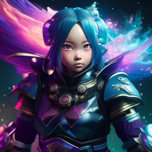 Chubby Anime Superhero M With Cosmic Energy