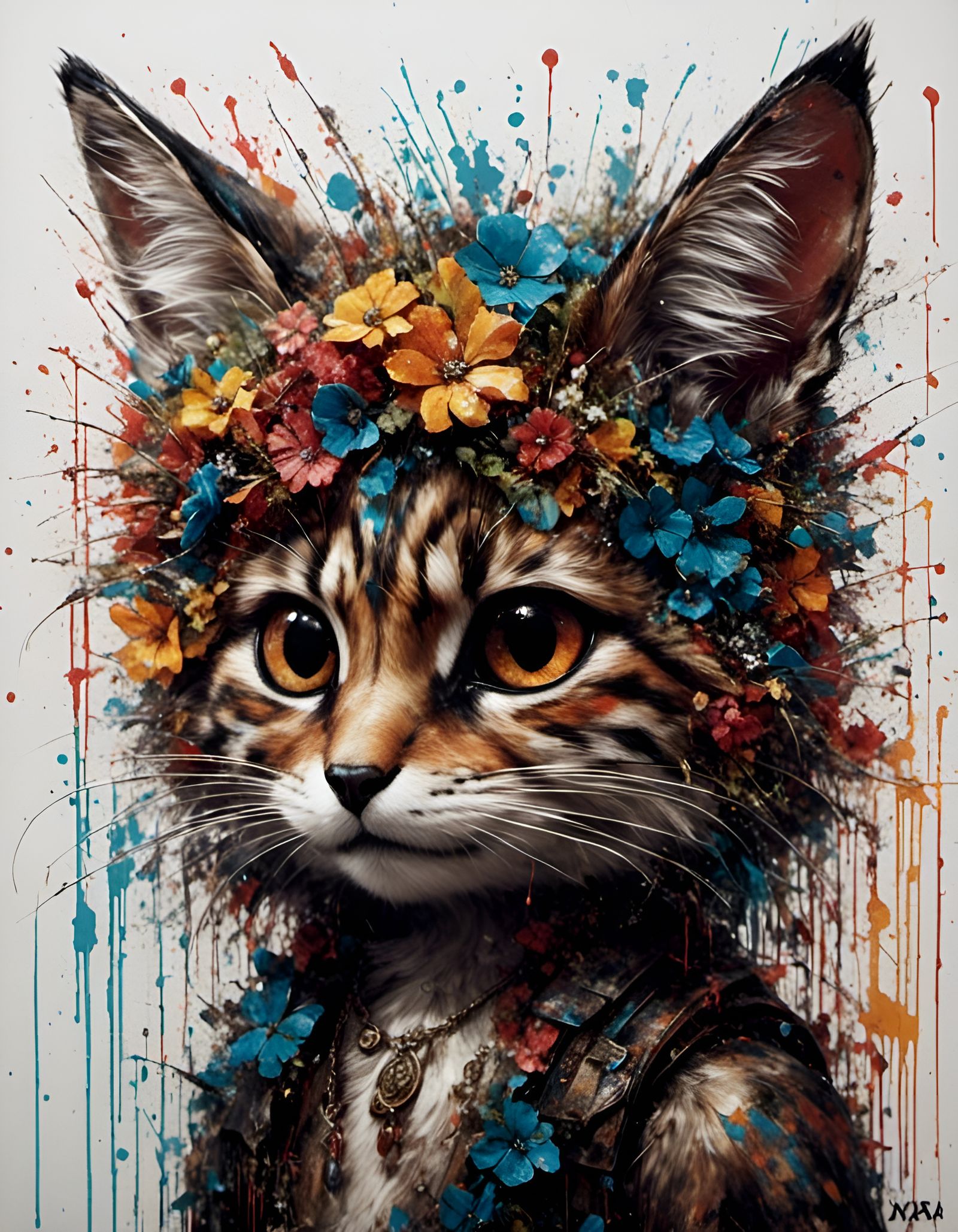 Adorable Animal Portrait with Graffiti and Animation