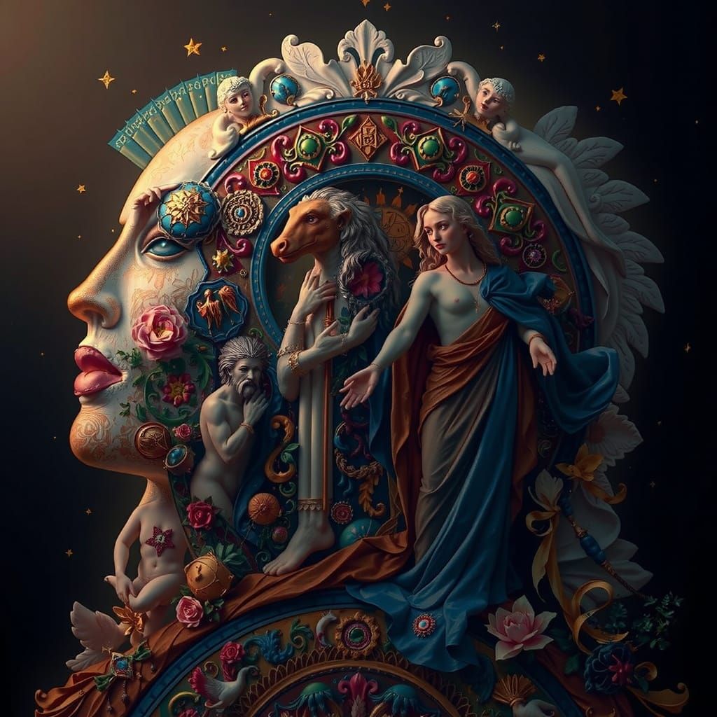 Masterpiece Painting of Beauty and Truth