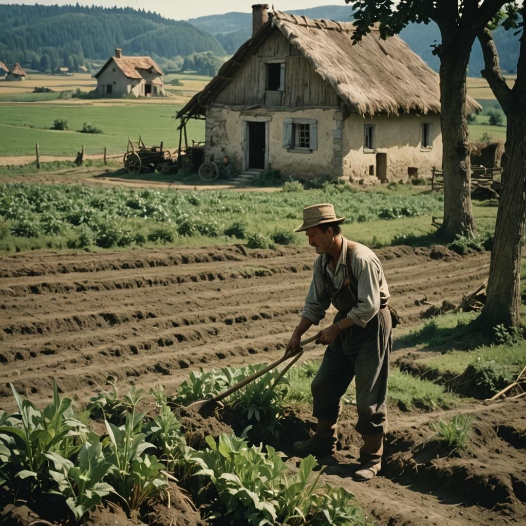 1930s Province: Peasant Life in Cinematic Style