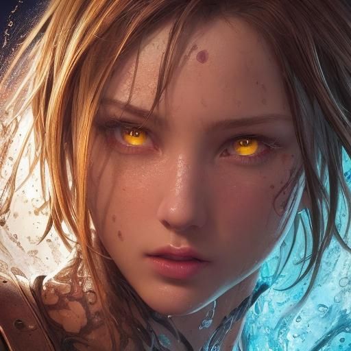 Hyperrealistic Face in Splash Art Style
