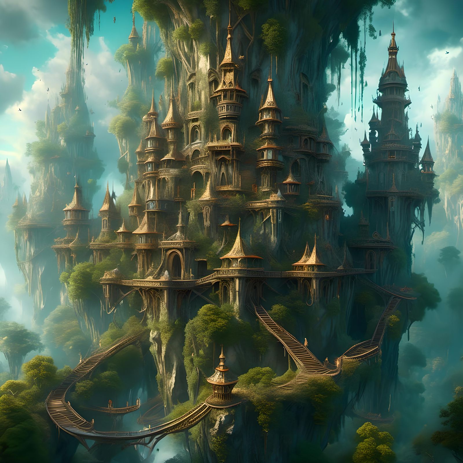 <lora:Dalle 3 lora 1:1.0> hyperdetailed hyperdetailed wizard's tower, hyperdetailed fantasy background