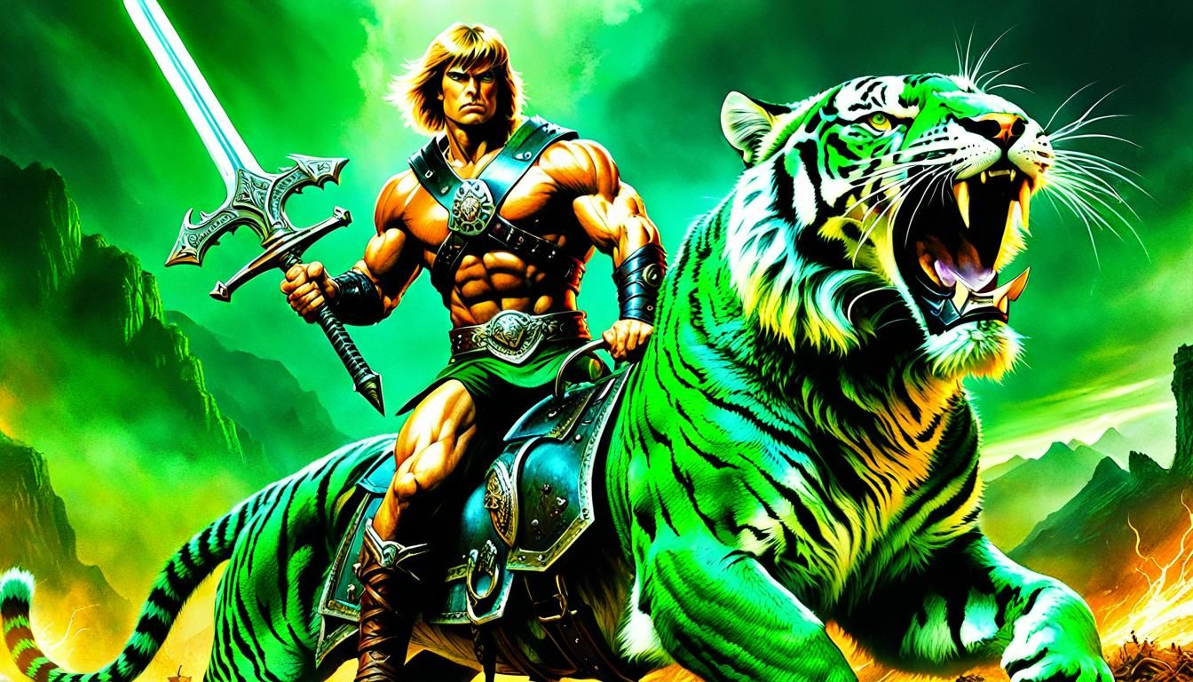 He-Man and Battle Cat on Battlefield