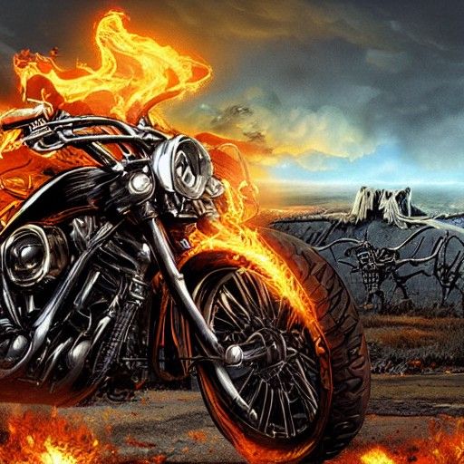 Ghost Rider Matte Painting: Detailed Marvel Art