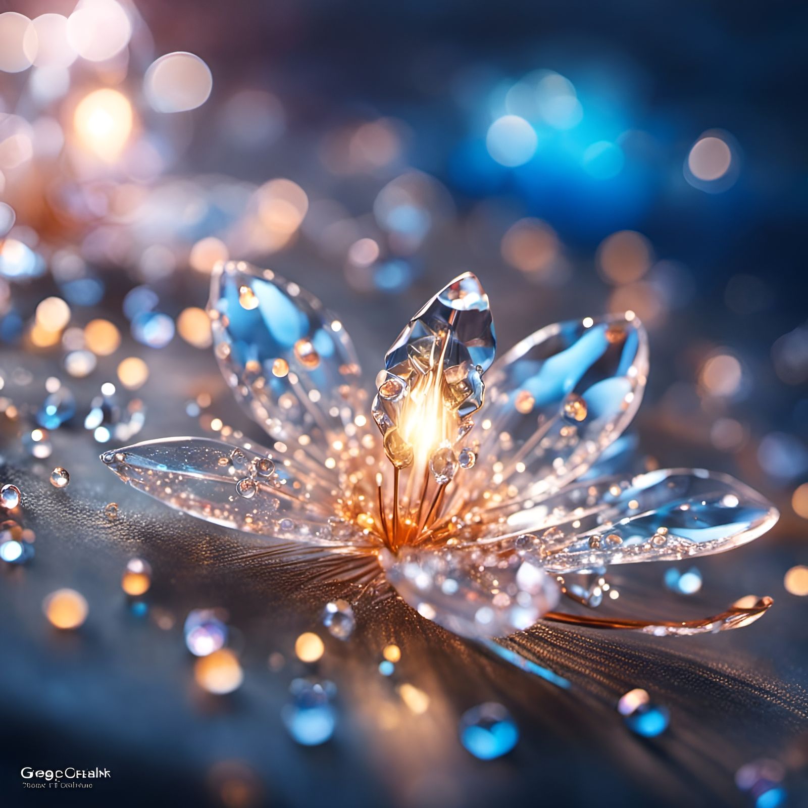 Sparkling Crystal Flowers Macro Photography