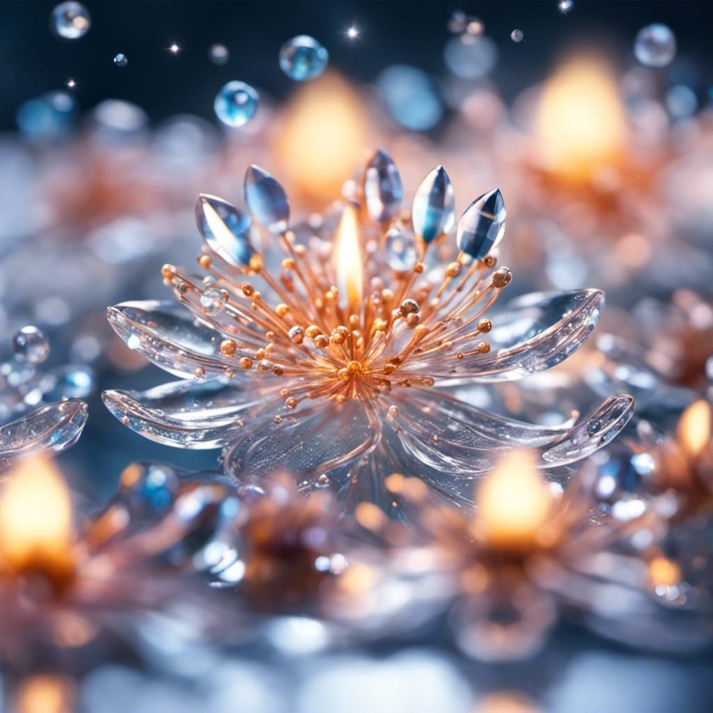 Crystal Flowers Macro Photography: Transparent Sparkles