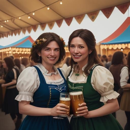 Oktoberfest Celebration in Golden Hour Light