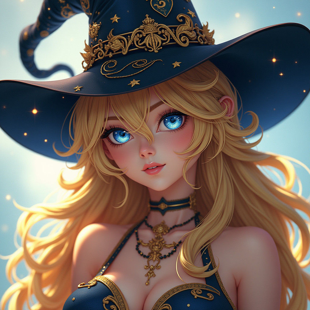 Woman in Wizard Hat: Anime and 3D Concept Art