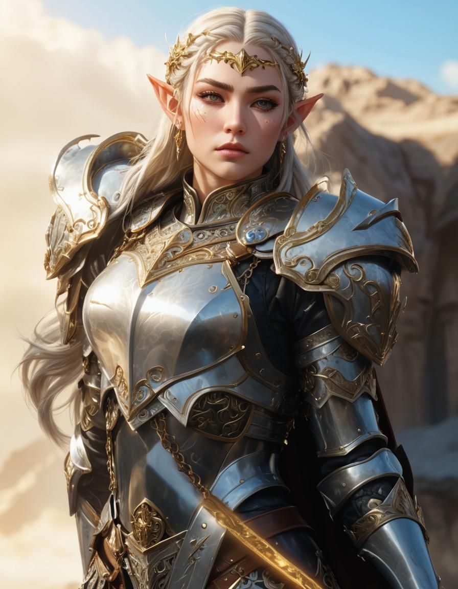 Elven Warrior Paladin in 3D Anime Art