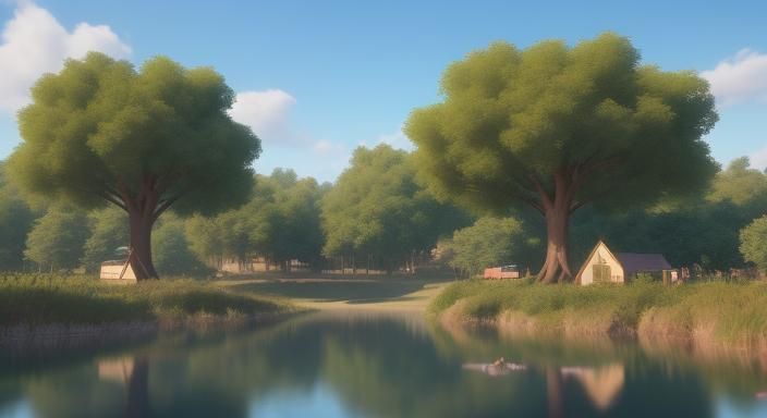 Elegant 3D Graphic: Flamingos at Dawn