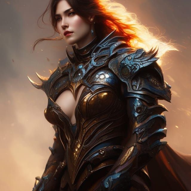 Beautiful Dragon Fairy Portrait in Trending Digital Art Styl...