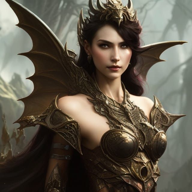 Dragon Fairy Portrait in Hyperdetailed Fantasy Style