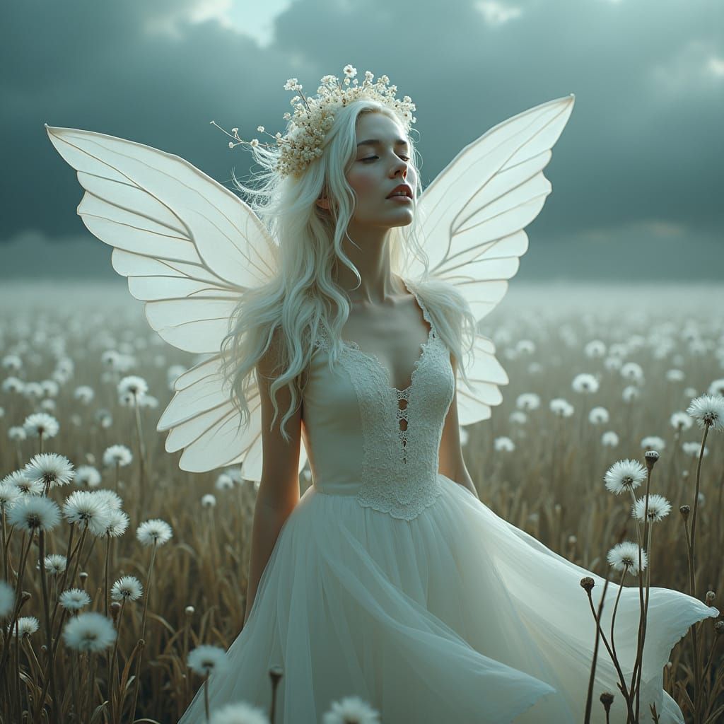 Ethereal Fairy in Dreamscape, Surrealist Gothic Style