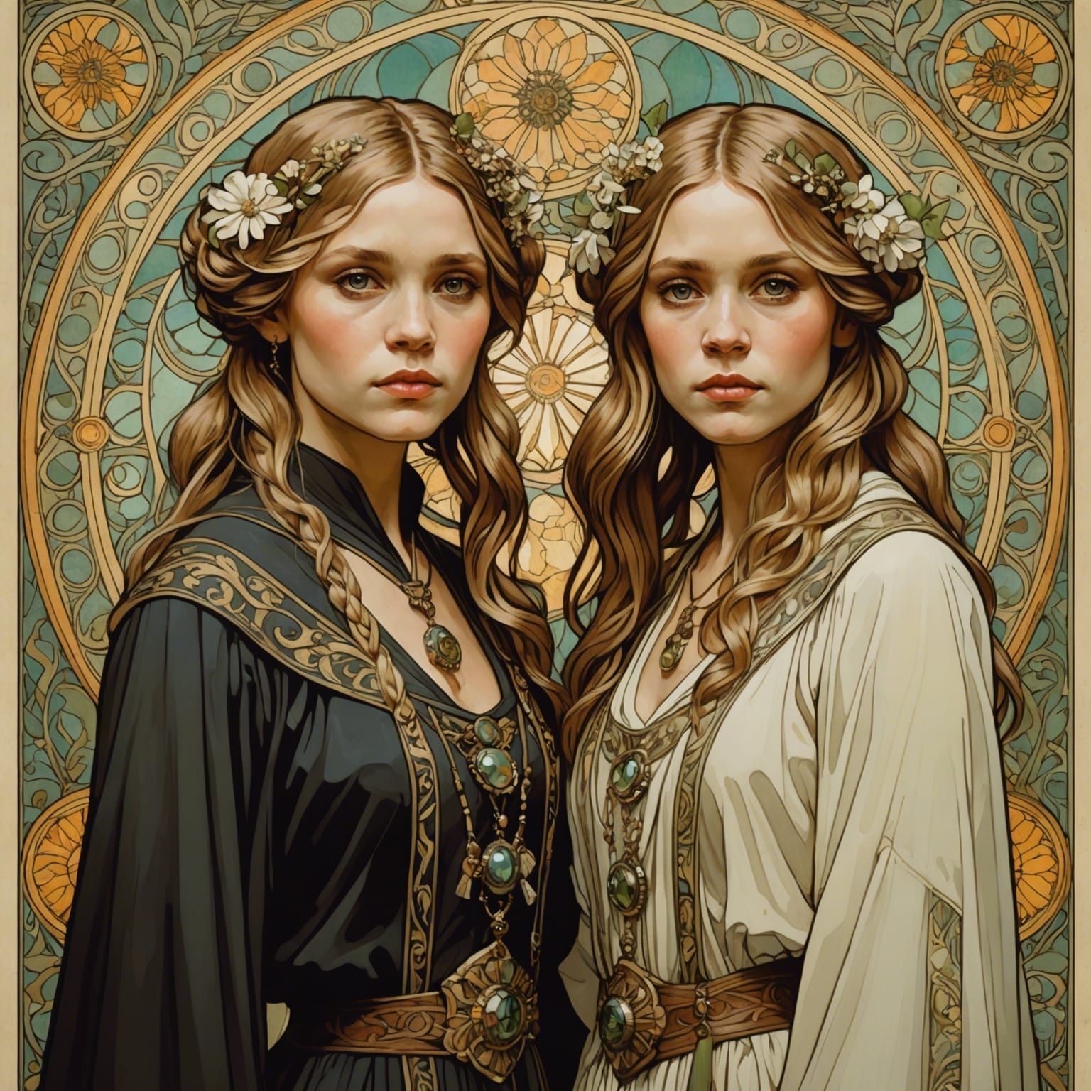 Olsen twins. Mucha style #2
