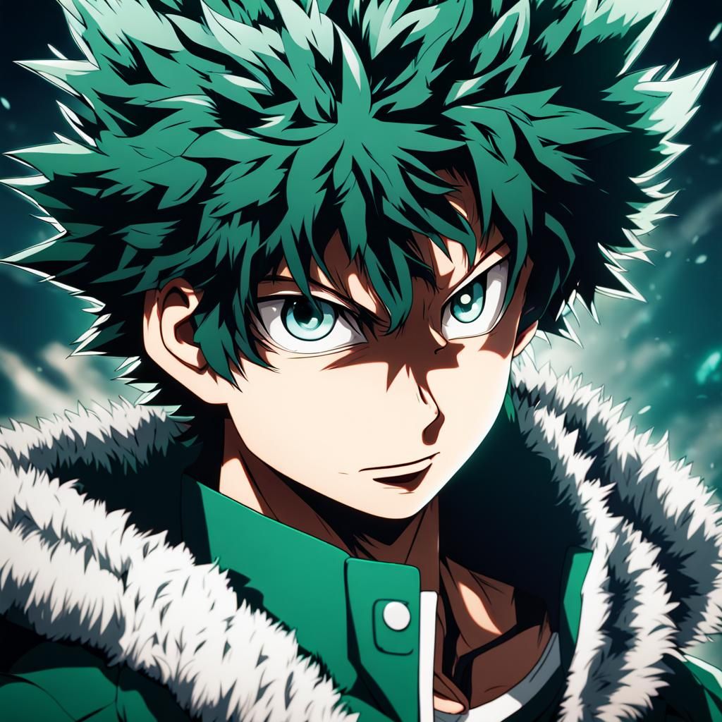 Hyperrealistic Portrait of Izuku Midoriya in HDR