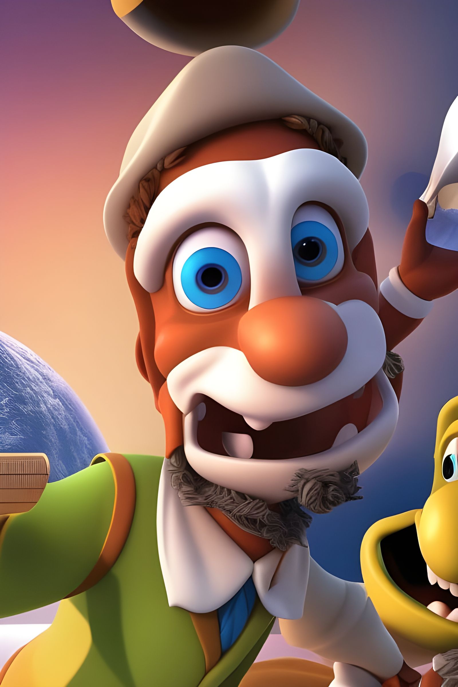 Abstract Portrait of Folk Singer, Hyperdetailed 3D Render