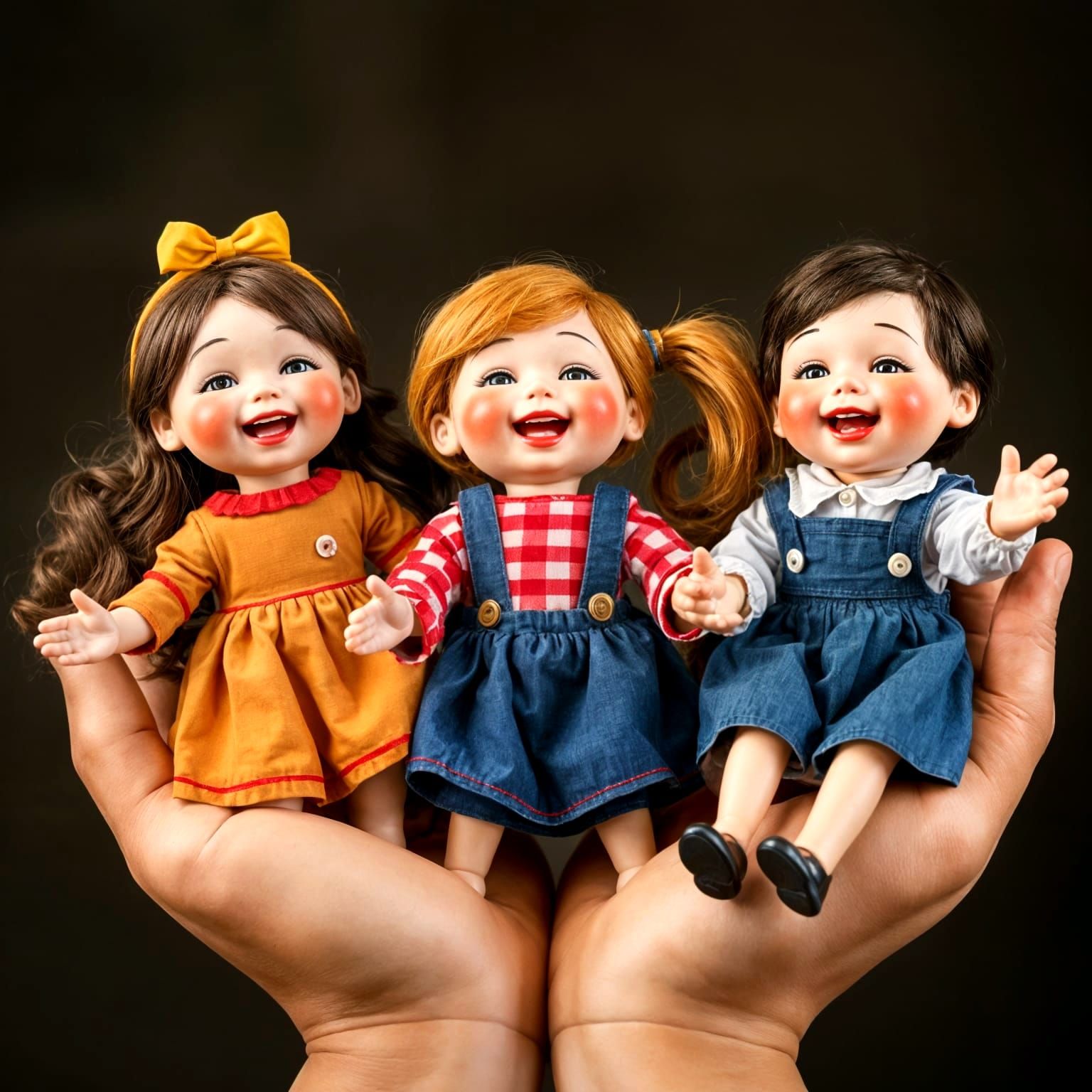 Funny Dolls on Hands Make Children Laugh