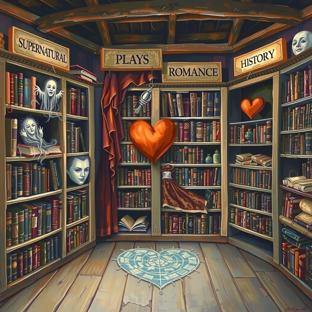 Mysterious Old Library in an Antique House