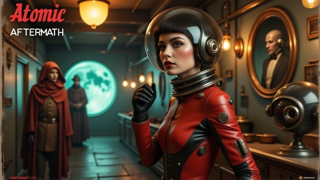 Retro-Futuristic Space Rogue in a Moody Dungeon