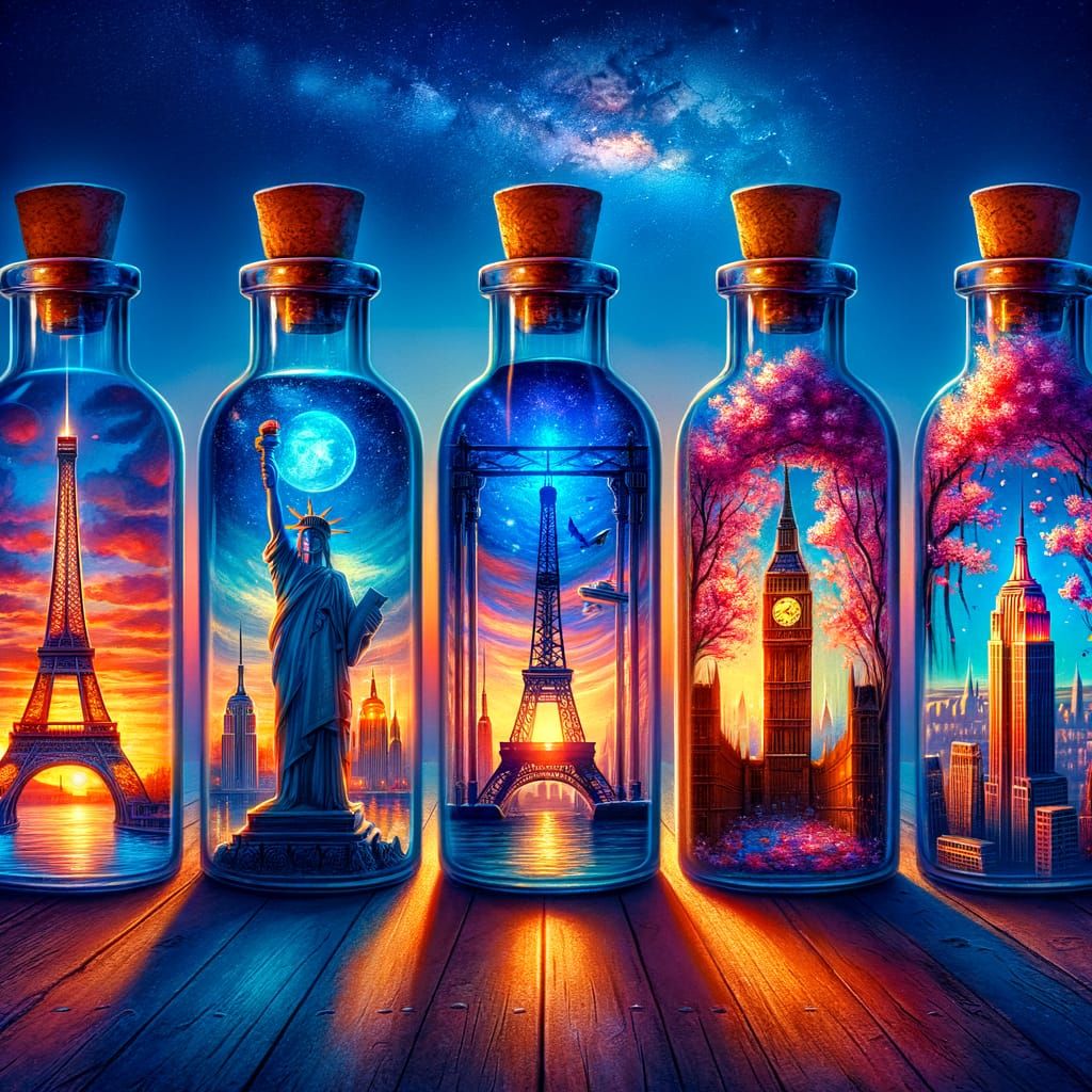 Landmarks in Bottles: Miniature Scenes