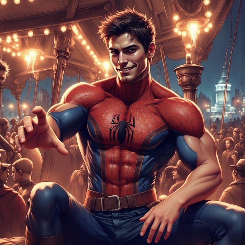 Muscular Peter Parker Webs Criminals at Carnival