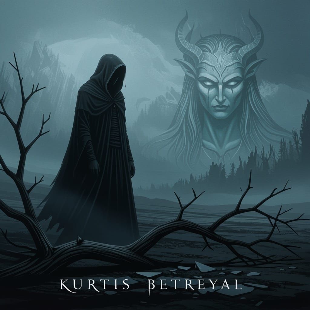 Betrayal's Shadowy Landscape: A Haunting Album Cover