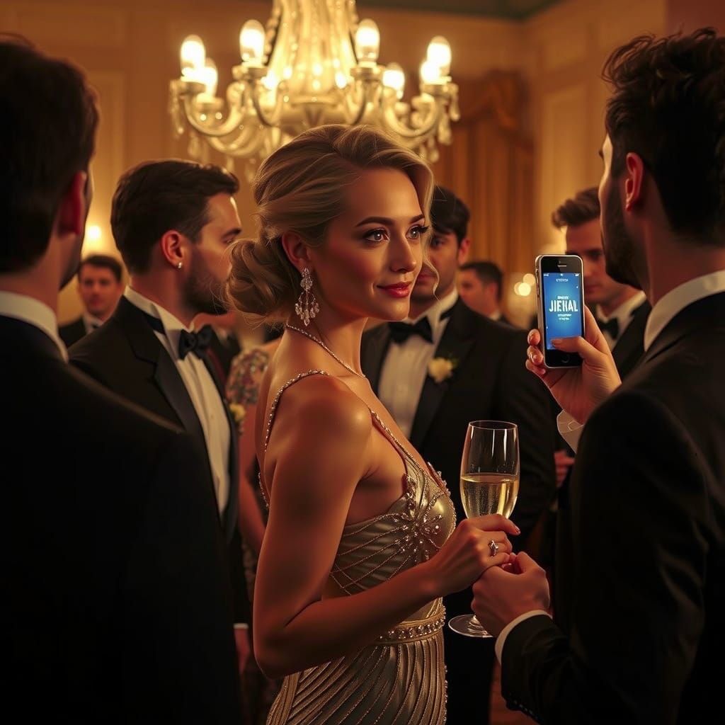 Sultry Ballroom Beauty in Opulent Art Nouveau Style