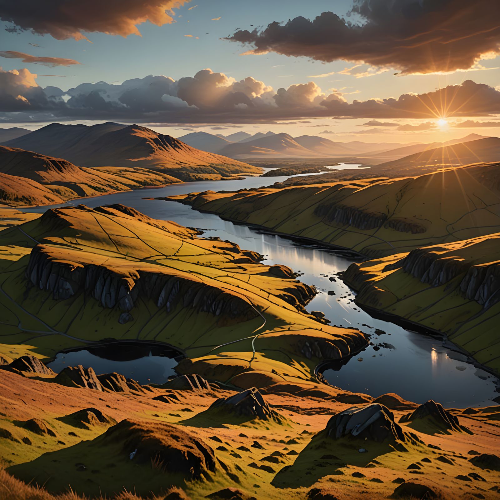 Scottish Highlands on a Summer Evening