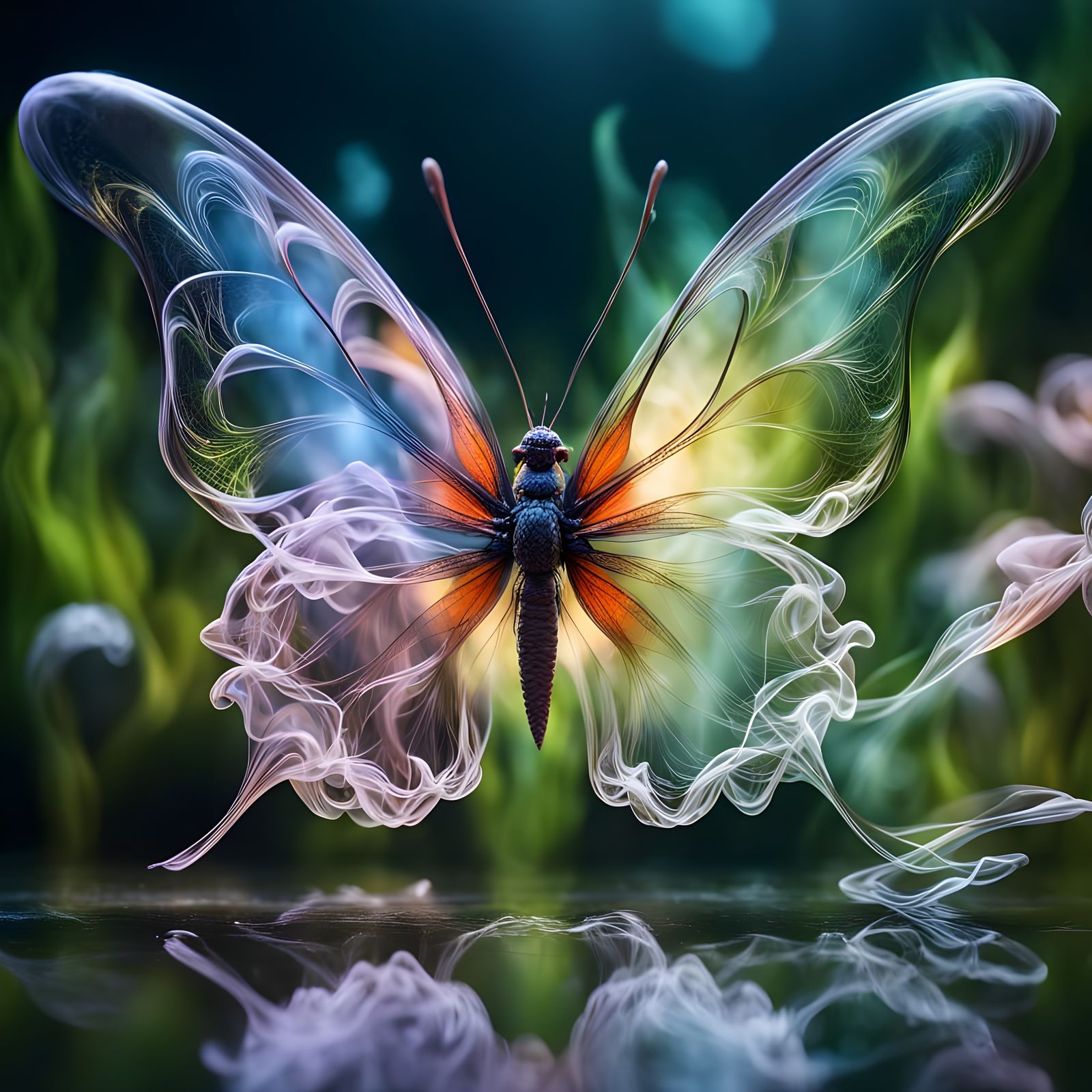 Hyperrealistic 3D Smoke Macro Photography