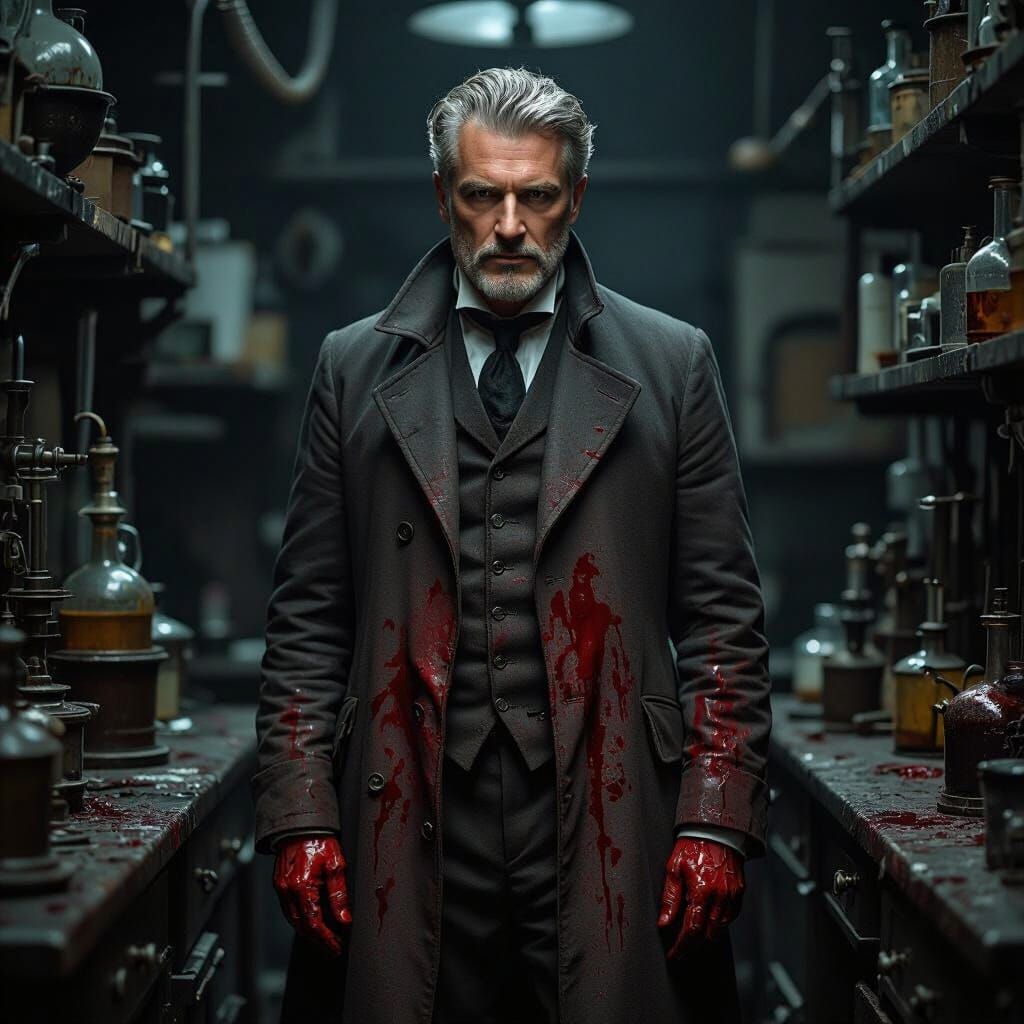 Victorian Gothic Horror: Bloody Hands in a Noir Lab