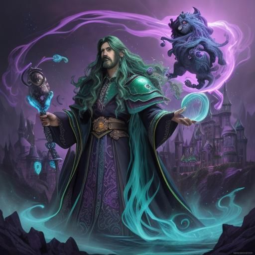 Wizards Brewing Potion in Whimsical Candyland Style