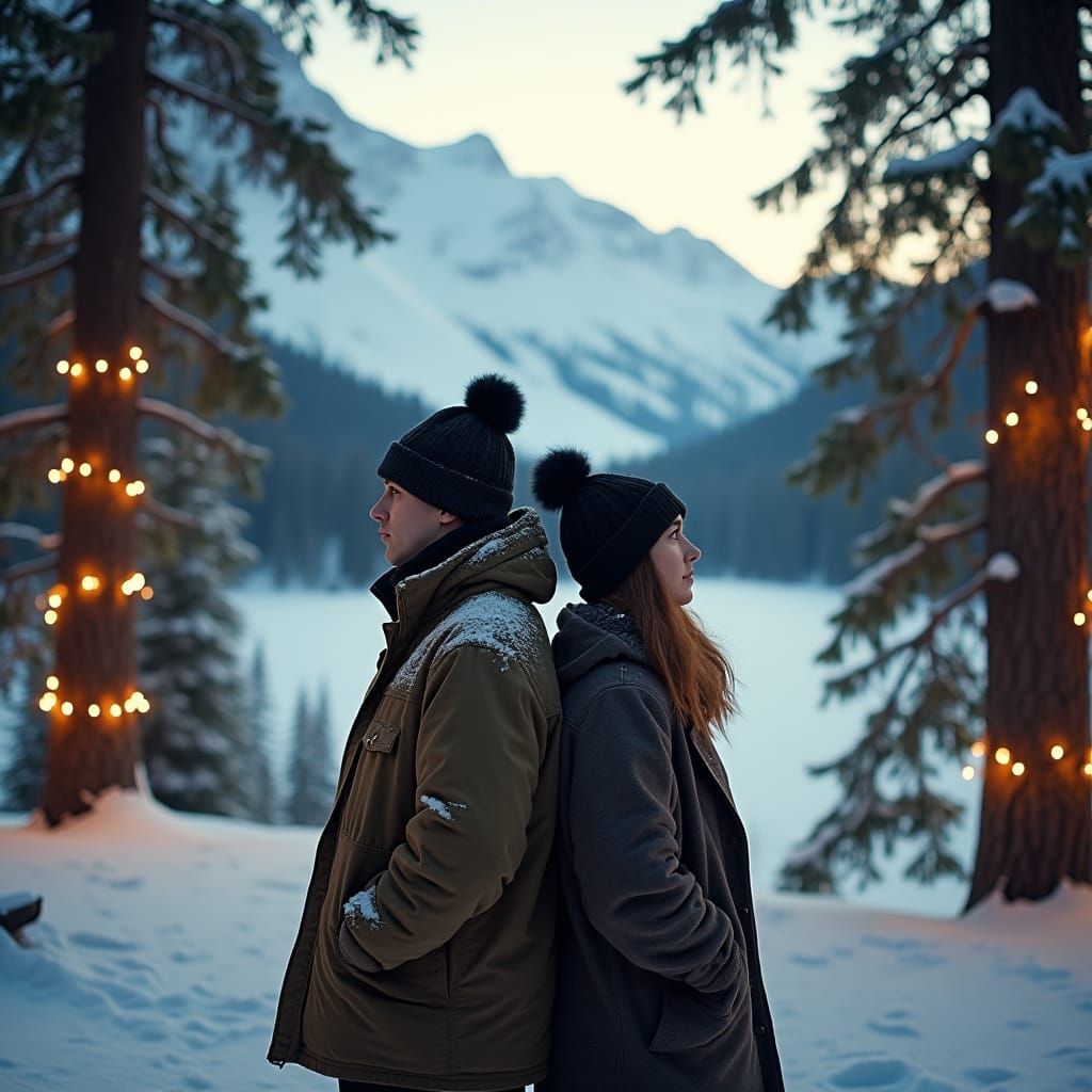 Pop-Rock Duo in Snowy Winter Wonderland
