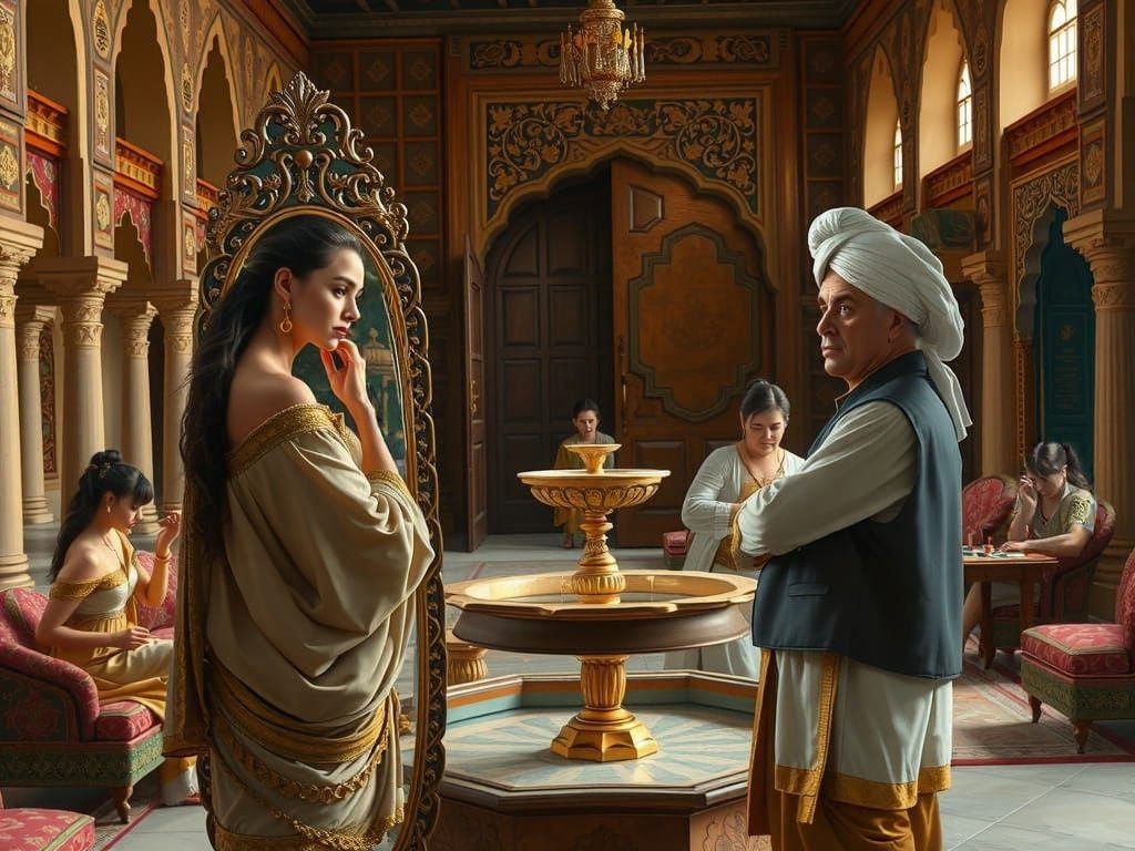 Luxurious Harem Scene with Albanian Woman