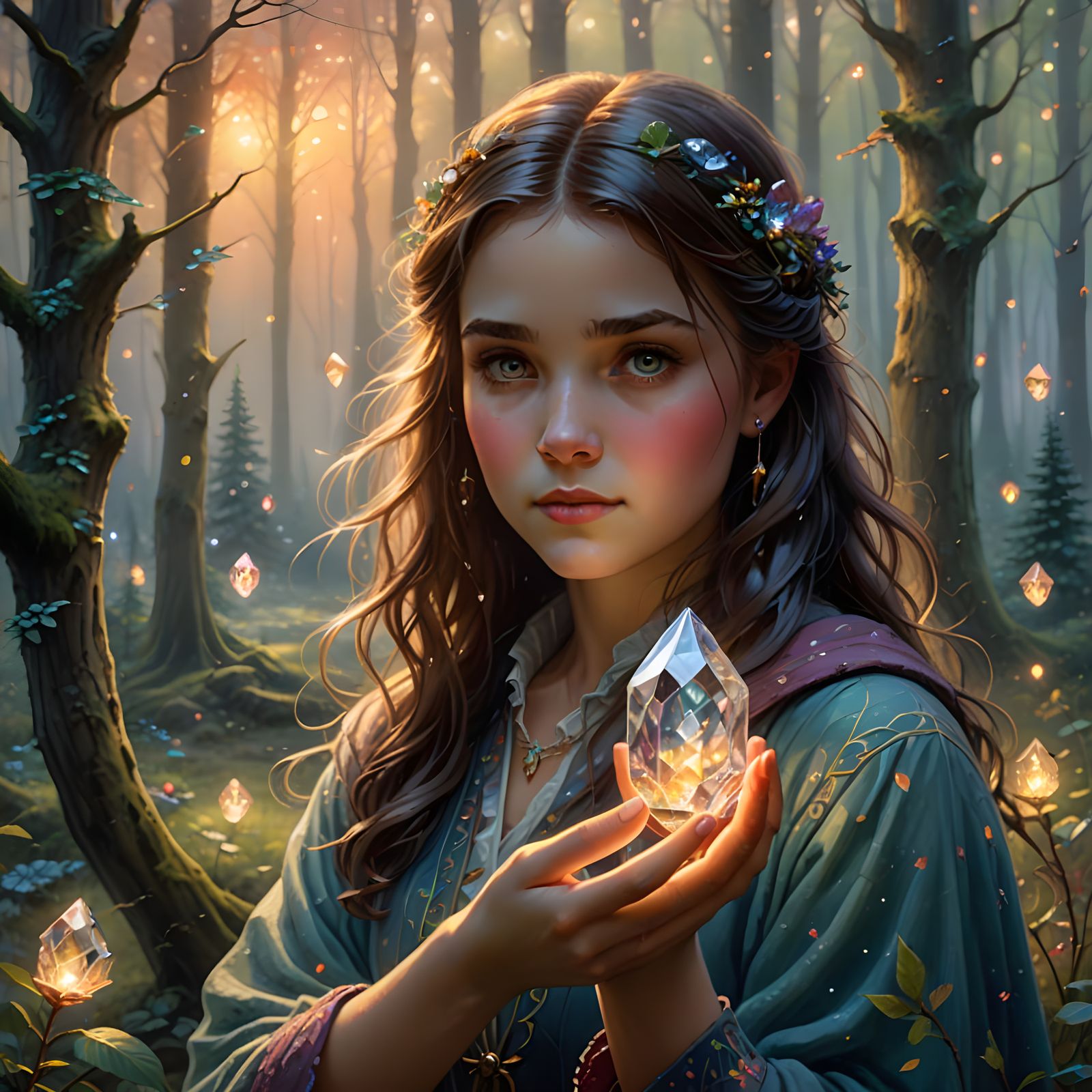 Ethereal Fantasy Scene in Whimsical Detail