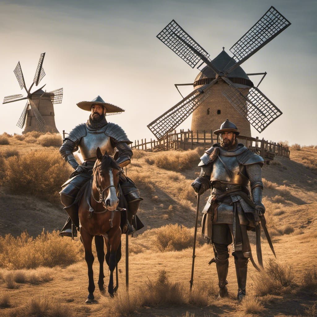 Don Quixote and Sancho Panza: Hyperrealistic Knight-Errant