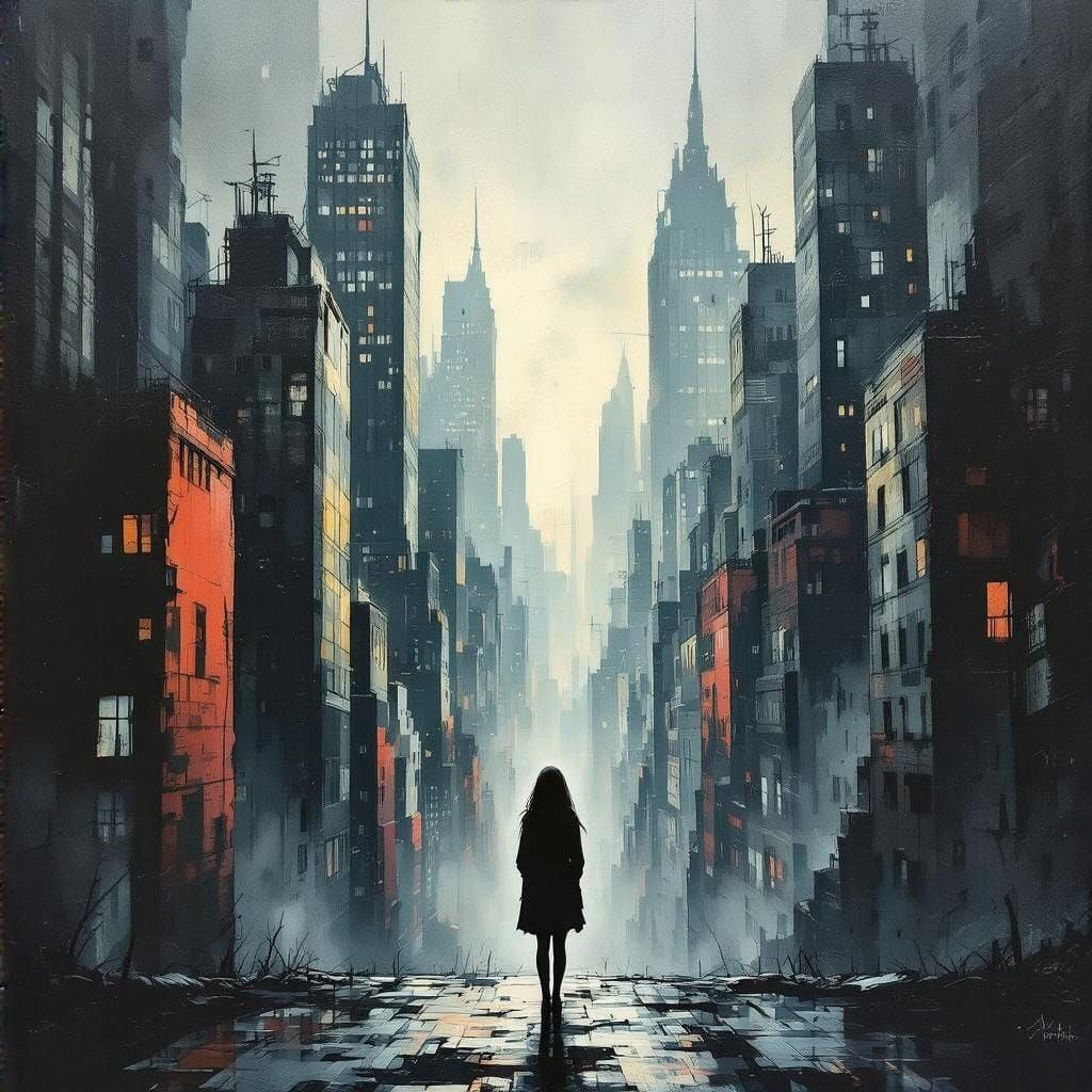 Expressionist Cityscape Conveys Isolation and Urban Angst