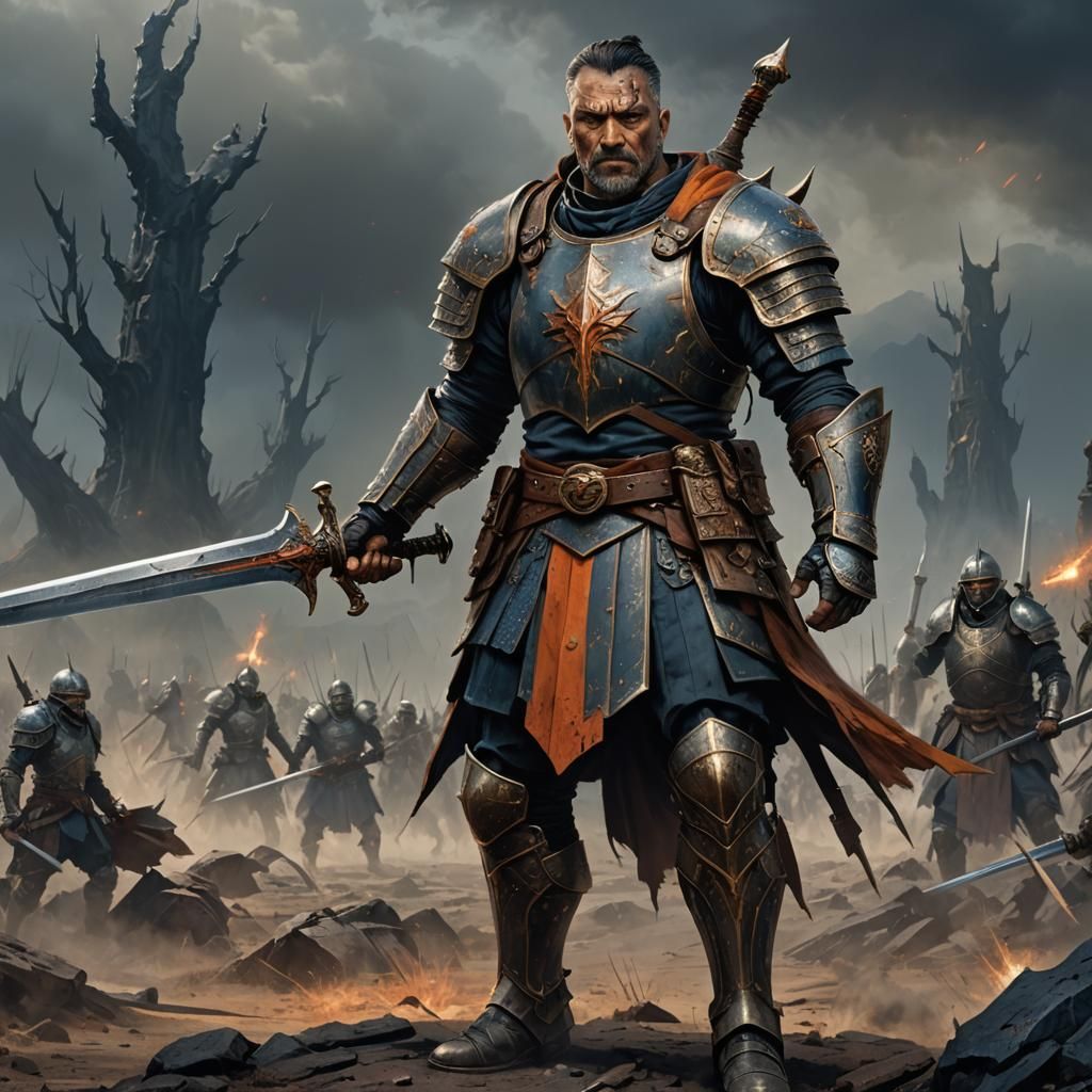 Fantasy General Concept Art in Golden Hour Lighting