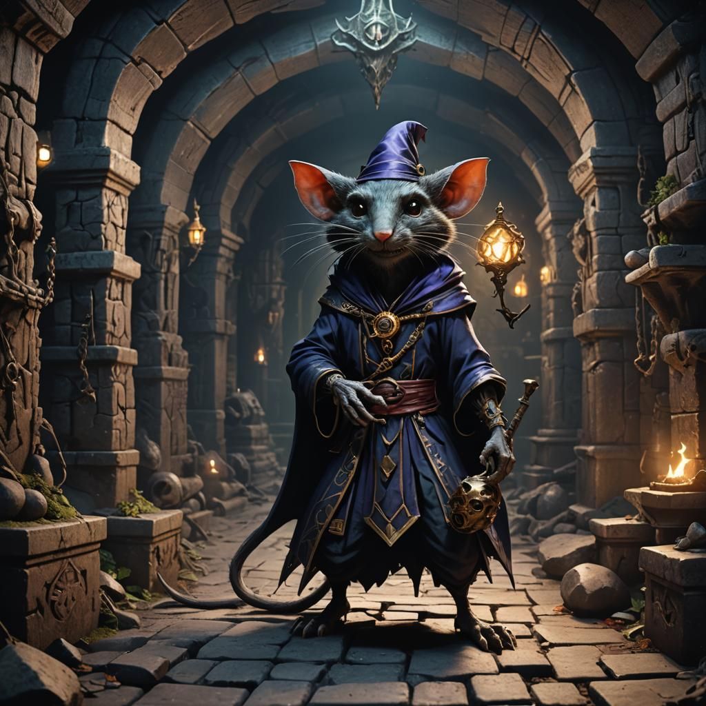 Black Rat Dark Magician in Creepy Catacombs