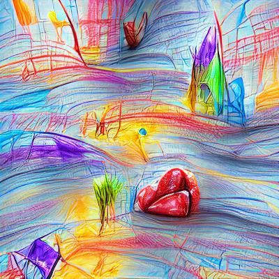 Psychedelic Love: Abstract Artwork in Hyperrealism Style