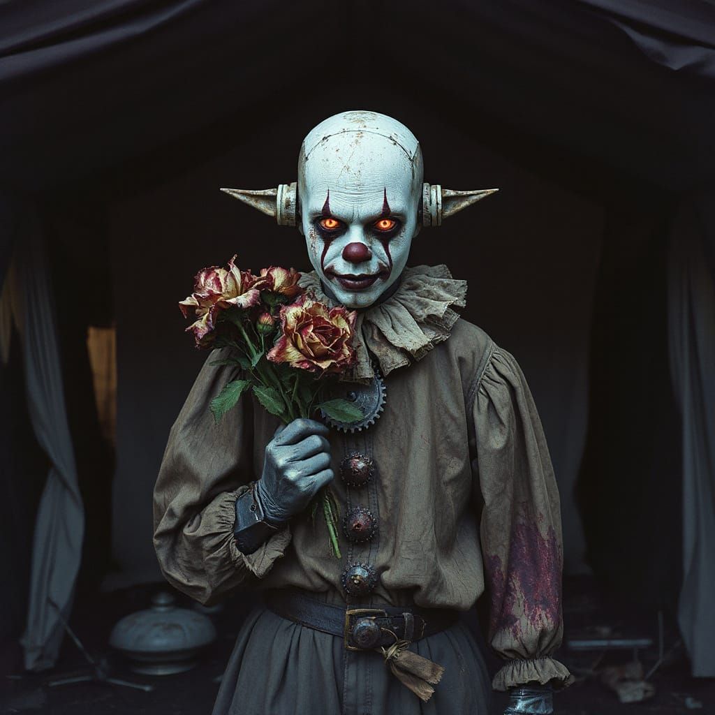 Mechanical Clown in Abandoned Circus Tent