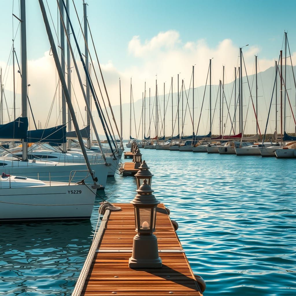 Serenely Captured Mediterranean Marina Scene