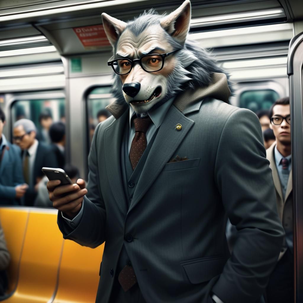 A Bored Werewolf Commutes in the City