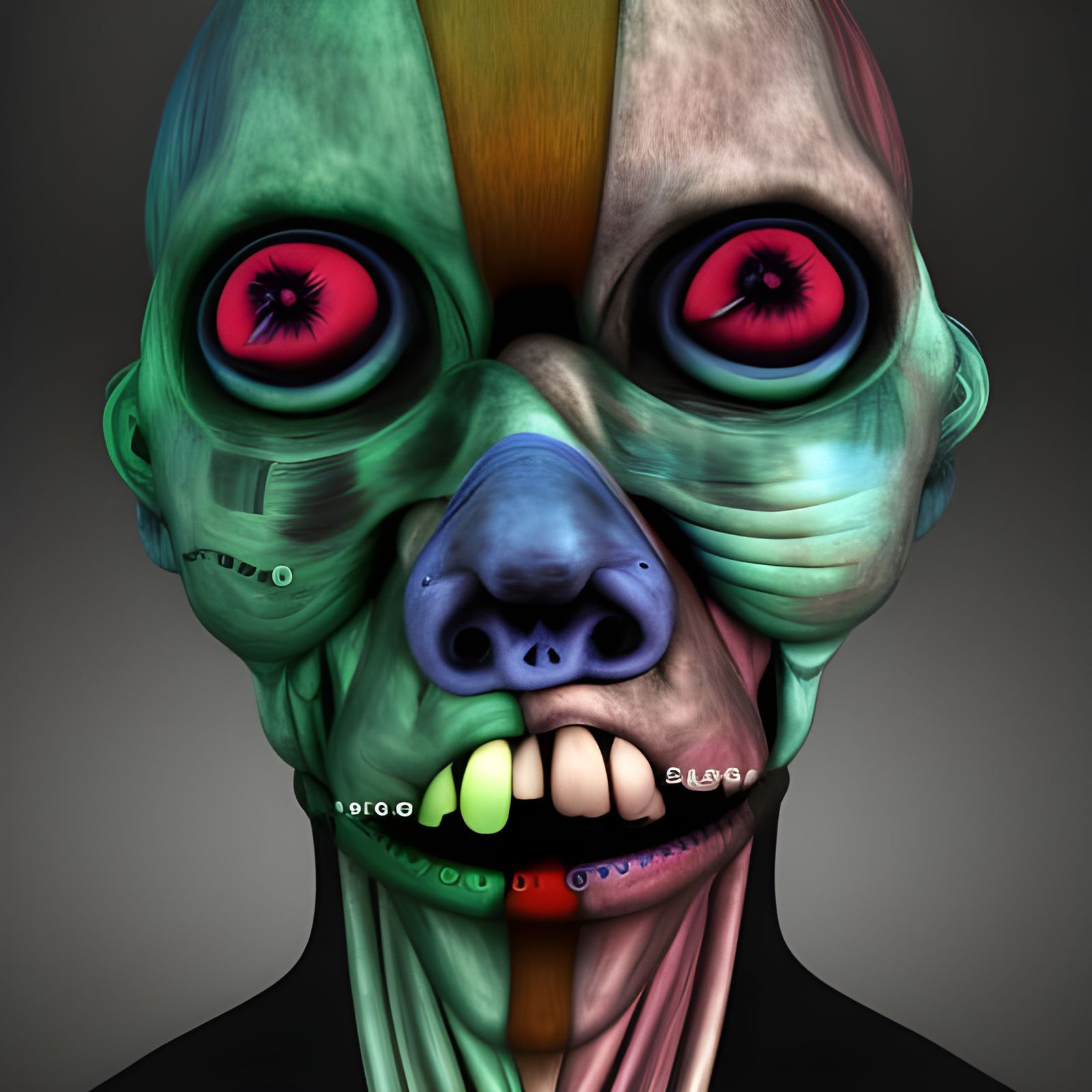 Grotesque Biomechanical Abomination in Deep Colors